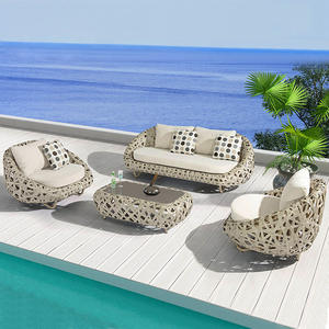 2024 Offres Spéciales extérieur rotin canapé ensemble jardin étanche soleil meubles cadre en aluminium Patio chaises longues - Product Image 4