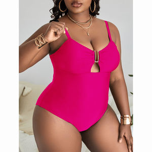 Nouveau <span class=keywords><strong>grande</strong></span> <span class=keywords><strong>taille</strong></span> grand poids une pièce Bikini couleur unie creux mince licou dos nu Sexy <span class=keywords><strong>maillot</strong></span> <span class=keywords><strong>de</strong></span> <span class=keywords><strong>bain</strong></span> - Product Image 5