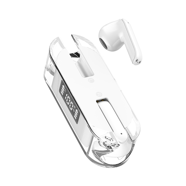 NEW TM50 TWS Mini In-Ear Earbuds Full Transparent Wireless BT5.3 Headphones Music Earphones Digital Display Headset