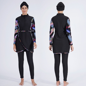 MOTIVE FORCE commerce extérieur nouveau conservateur femmes maillot de bain imprimer épissage femmes pantalons chapeau haut de forme trois ensembles de maillots de bain - Product Image 2