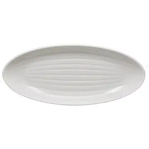 Four à micro-ondes de 14 pouces, passe au lave-vaisselle, cannelures en porcelaine pour steak, pâtes, pizzas, maison, fête, assiette en céramique