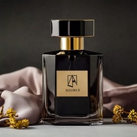 Flacon de parfum vide de luxe personnalisable au design unique et irrégulier avec boîte d'emballage