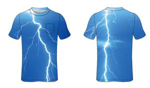 Magliette Personalizzate a Prezzi Convenienti con Stampa in Sublimazione, Design Blue Lightning, Asciugatura Rapida, T-Shirt alla Moda - Product Image 3