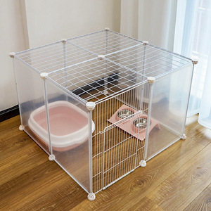 Pagar Pengaman Hewan Peliharaan Dalam Ruangan untuk Anjing Kecil dan Kelinci, Kandang Kucing Anti-Lepas, Gerbang Isolasi Hewan Peliharaan dari Baja Anti Karat - Product Image 4