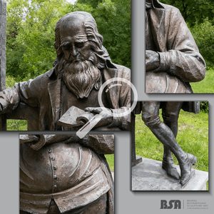 Statua <span class=keywords><strong>Leonardo</strong></span> <span class=keywords><strong>Da</strong></span> <span class=keywords><strong>Vinci</strong></span> a grandezza naturale fusa in bronzo per scultura all'aperto - Product Image 2