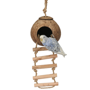 Nichoir pour oiseaux en noix de coco naturelle, cage intérieure, jardin extérieur, cachette non toxique pour perroquets - Product Image 4