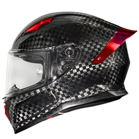 Casque de moto intégral en fibre de carbone 12K noir - Prêt à l'emploi - Certifié DOT et 3C - Unisexe - Direct usine