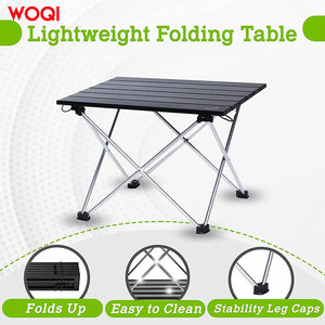 Mesa Plegable para Exteriores Woqi, Base Rectangular de Aleación de Aluminio, Mesa Portátil para Camping y Barbacoa, Color Negro - Product Image 4