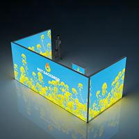 Cadre portable pliable en aluminium pour toile tendue LED, avec boîte à lumière SEG rétroéclairée pour exposition et salon professionnel