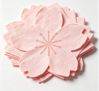 Serviettes jetables en papier écologiques biodégradables de qualité alimentaire, épaisses, irrégulières, en forme de fleur de cerisier, roses, pour la décoration de table de fête