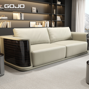 यूरोपीय लक्जरी चमड़े के कार्यालय सोफे ने स्वागत क्षेत्र, घर कार्यालय और वाणिज्यिक उपयोग के लिए आधुनिक अनुभागीय लाउंज सोफे सेट किया - Product Image 4