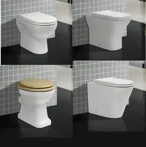 Ceramic White Bathroom Sanitary Ware Back To Wall Mounted Toilet Commode