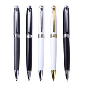 Hot Selling Classic Twist Metal Ballpoint <b>Pen</b> Gold <b>Silver</b> Trim Custom Laser Engraved Logo Business Office Medium Oil Ink - Product Image 1
