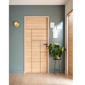 Prehung Interior wood door Easy Install Walnut Color Bedroom Waterproof door