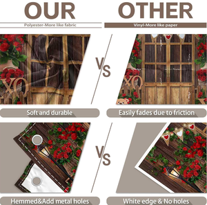 Sfondo per Fotografia di San Valentino, Porta di Magazzino <span class=keywords><strong>con</strong></span> Rose Rosse e Cuore in Legno - Product Image 3