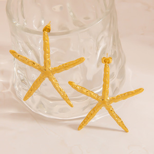 Stainless Steel Starfish Jewelry Set Women's <b>Beach</b> Resort Style Ocean Theme Necklace Earrings Fashion <b>Accessory</b> - Product Image 4