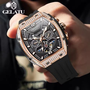 Drop Shipping GELATU Luxury Multifunction Tourbillon Men's <b>Watch</b> High Quality Automatic Mechanical Silicone Stainless Steel <b>Case</b> - Product Image 3