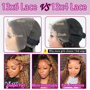 13x6 Lace Frontal Human Hair <b>Wig</b> Glueless Highlight <b>Wig</b> Deep Wave Water Wave P4-27 Human Hair <b>Wig</b> Collection for Black Women - Product Image 2