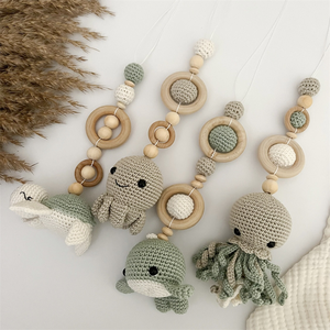 Juguete de ganchillo para bebé, colgante de ganchillo para bebé, arco de juego, gimnasio de bebé con Tortuga, medusas, pulpo, ballena, juguete - Product Image 1