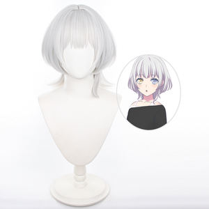 Peluca de Cosplay Ainizi de 40 cm, Corta, Gris Plateado, de Rana Kaname, de <span class=keywords><strong>BanG</strong></span> Dream! ¡Es mi GO! ! - Product Image 1
