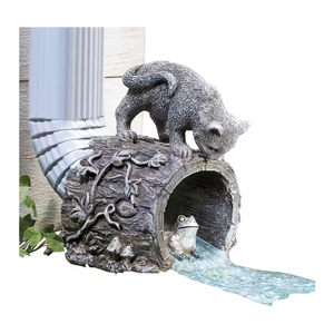 야외 친환경 폴리 수지 조각 정원 동상 동물 패턴 고양이 다운파우트 확장 - Product Image 6