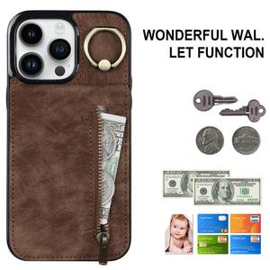 เคสโทรศัพท์หนัง PU หรูหรา พร้อมช่องใส่บัตร ที่ตั้งวางได้ และช่องใส่ของ สำหรับ iPhone 17 16 15 14 13 12 Pro Max - Product Image 2