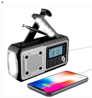 Nouveauté radio à manivelle d'urgence portable avec alerte AM FM Noaa, batterie d'alimentation 5000mAh, solaire, torche, lampe de lecture, sos pour l'extérieur