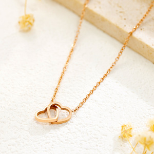 Collier ras du cou en acier inoxydable plaqué or avec pendentif simple en zircon, bijoux en acier inoxydable doré, livraison directe - Product Image 5