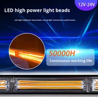 Barre lumineuse de signalisation de sécurité pour camion à LED COB ambre, montage en surface, lumière stroboscopique d'urgence pour voitures et camions
