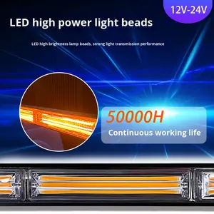 COB <strong>LED</strong> <strong>Amber</strong> Truck Safety Signal Front <strong>Grille</strong> Warning <strong>Light</strong> Bar Surface Mount Head Strobe Emergency <strong>Light</strong> for Cars &amp; Trucks - Product Image 4