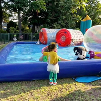 Piscine gonflable rectangulaire profonde en PVC personnalisable YIBEI, colorée pour l'été, pour enfants et adultes