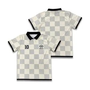 Camisetas de fútbol sublimación entramado diseño de tela transpirable personalizado