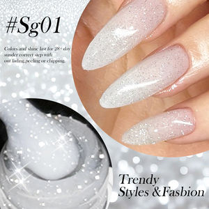 Серебристый УФ-гель для ногтей 3D «Кошачий глаз», с блестками, пигментом-хамелеоном, магнитной пудрой, отверждаемый светодиодами, нетоксичный, долговечный, для нейл-арта - Product Image 2