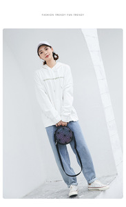<span class=keywords><strong>Sac</strong></span> tendance pour femmes, <span class=keywords><strong>sac</strong></span> à bandoulière simple, petit <span class=keywords><strong>sac</strong></span> rond de style Miyake Niche populaire confortable et pratique - Product Image 4