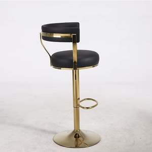 Taburete de Bar Moderno <span class=keywords><strong>con</strong></span> Altura Ajustable, <span class=keywords><strong>Respaldo</strong></span> y Reposapiés, Taburete Giratorio de Cuero Sintético para Cocina, Isla de Cocina o Cafetería - Product Image 3