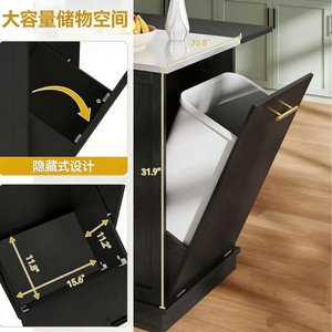 Portable kitchen <b>island</b>, multi-functional restaurant worktable for export and cross-border trade, simple storage <b>table</b> for home - Product Image 4