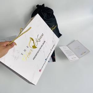Sac d'emballage en satin pour perruque de marque de luxe, impression personnalisée de brochure en papier, sac cadeau en papier, sac en soie - Product Image 6