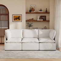 Ensemble de canapés modulaires en tissu bouclé minimaliste de luxe VOXHOME, éponge haute densité pour le mobilier de salon