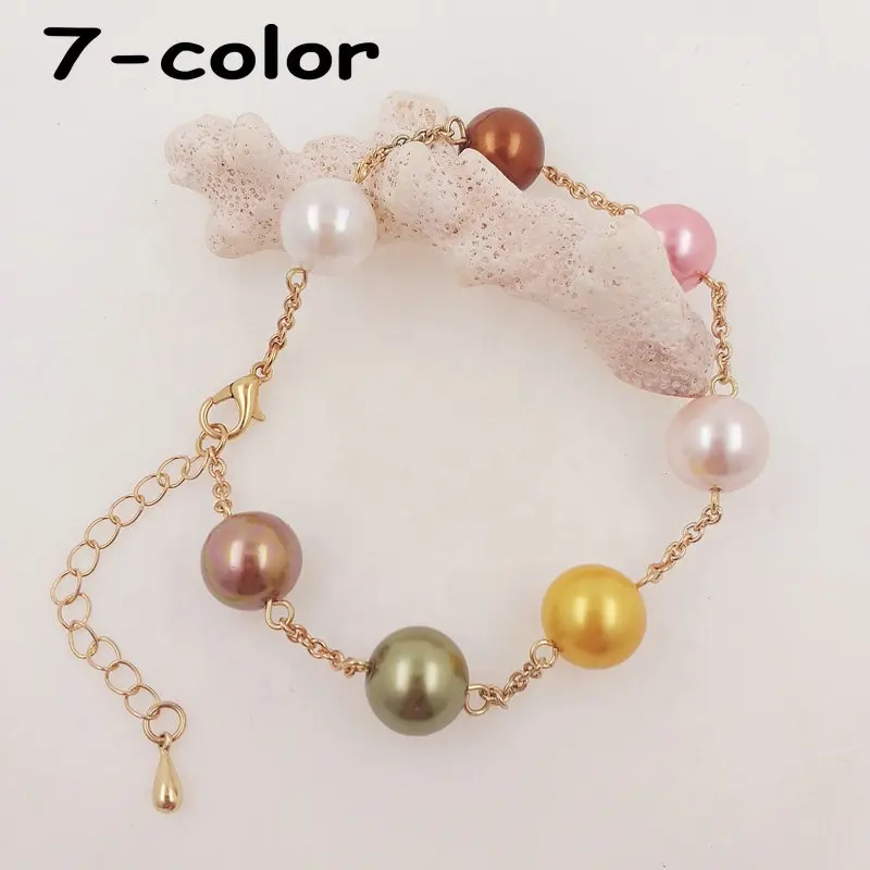 shell pearl bracelet Hawaii jewelry wholesale natural pearl bracelet gold 5 different color available for woman