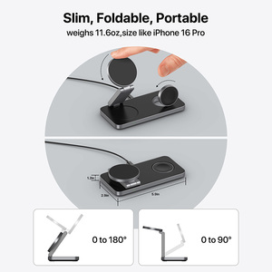 Sạc không dây 3 trong 1 năm 2025, sạc nhanh từ tính cho điện thoại, đồng hồ thông minh 3 trong 1, chuẩn Qi1 Qi2, siêu mỏng 15W, kiểu dáng thanh lịch dành cho iPhone Samsung - Product Image 4