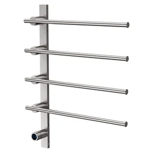 China Factory Supply Wall Mounted PVD Brushed Nickel Outdoor Storage Towel Rack With Heater