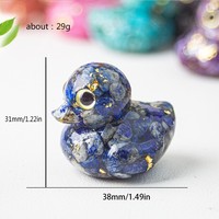 Figurine de canard en résine avec pierres synthétiques en cristal naturel, pierre de méditation artisanale pour la décoration intérieure, 1 pièce