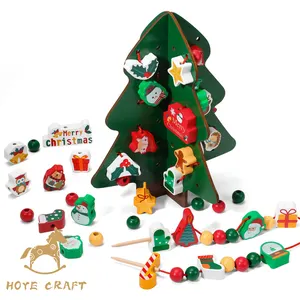 HOYE CRAFT Kids Christmas Tree Building Blocks Colorful Threading Bead Game Bead incoring Toy