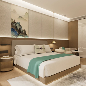 Bộ nội thất phòng ngủ hiện đại cao cấp phong cách đương đại 5 sao dành cho khách sạn và căn hộ, làm từ gỗ tấm. - Product Image 1