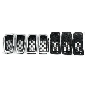 7 Piezas de Rejillas de Reemplazo para Parrilla Central Delantera de Coche, Tipo Panal de Abeja, para Jeep Cherokee 2014 2015 2016 2017 2018 - Product Image 2