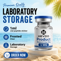 Étiquettes personnalisées pour flacons de peptides 1 ml, autocollants pour flacons transparents givrés avec impression couleur personnalisée pour l'identification et le stockage en laboratoire