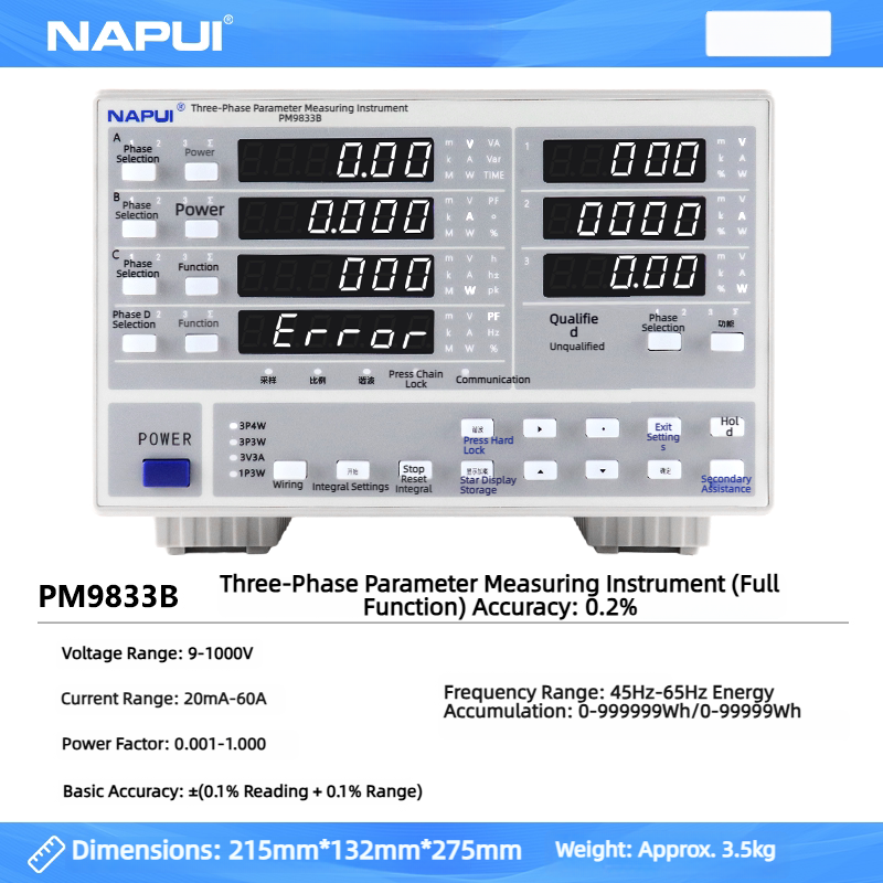 PM9833B [Tipo trifásico de amplio rango]