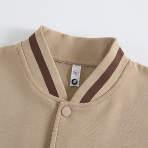 English Map Men's Loose Fleece Lined Baseball Jacket Custom Logo Printing Winter Outerwear - Product Image 2