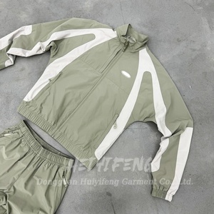 Custom Wholesale Blank <b>Zip</b> <b>up</b> <b>Jackets</b> and Nylon Pants Windbreaker Suits Jogger Set Two Piece Windbreaker Tracksuit - Product Image 2