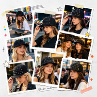 Gorra Snapback Negra con Tachuelas, Estilo Hip-Hop, Unisex, para Baile Callejero, Pesca, Transpirable e Impermeable, de Ala Plana, en Oferta